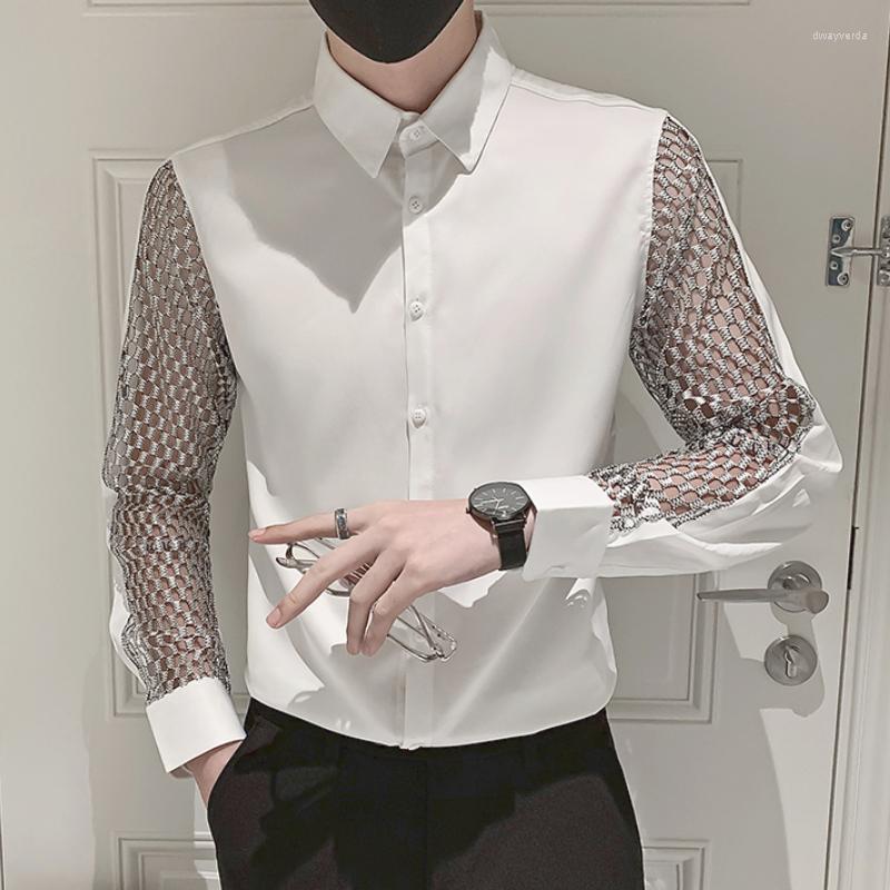 Men's Dress Shirts British Style Sexy Lace Long Sleeve Shirt Men Fashion Streetwear Slim Fit Casual Night Club Prom Tuxedo Dway22, White
Men's Dress Shirts British Style Sexy Lace Long Sleeve Shirt Men Fashion Streetwear Slim Fit Casual Night Club Prom Tuxedo Dway22, White