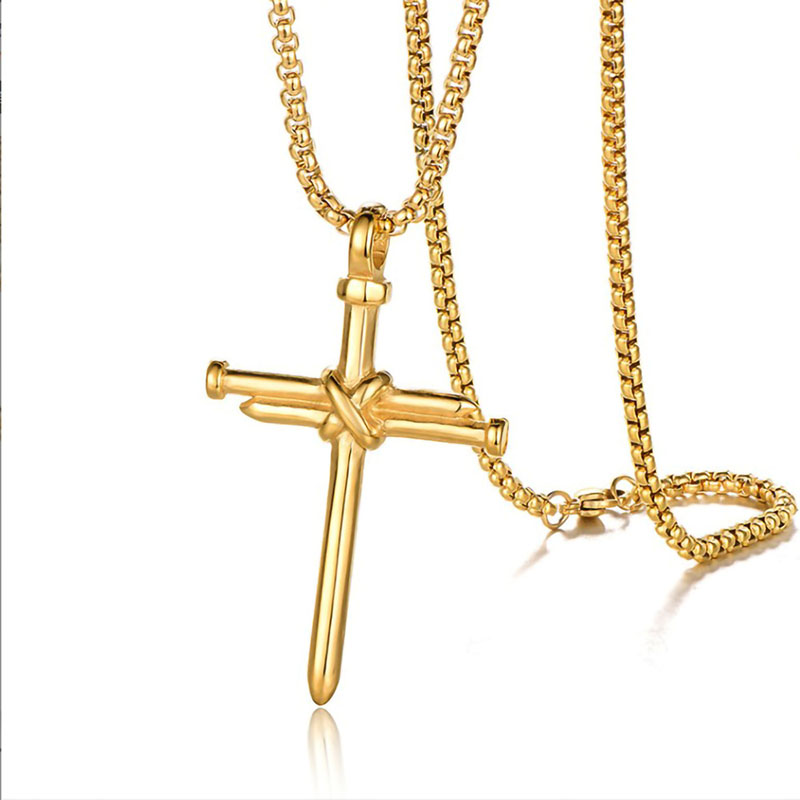 Metal Alloy Cross Pendant Necklace With Stainless Steel Chain Choker Necklaces Christian Jewelry Jesus Christ Crucifix Christian Cross Necklace for Me