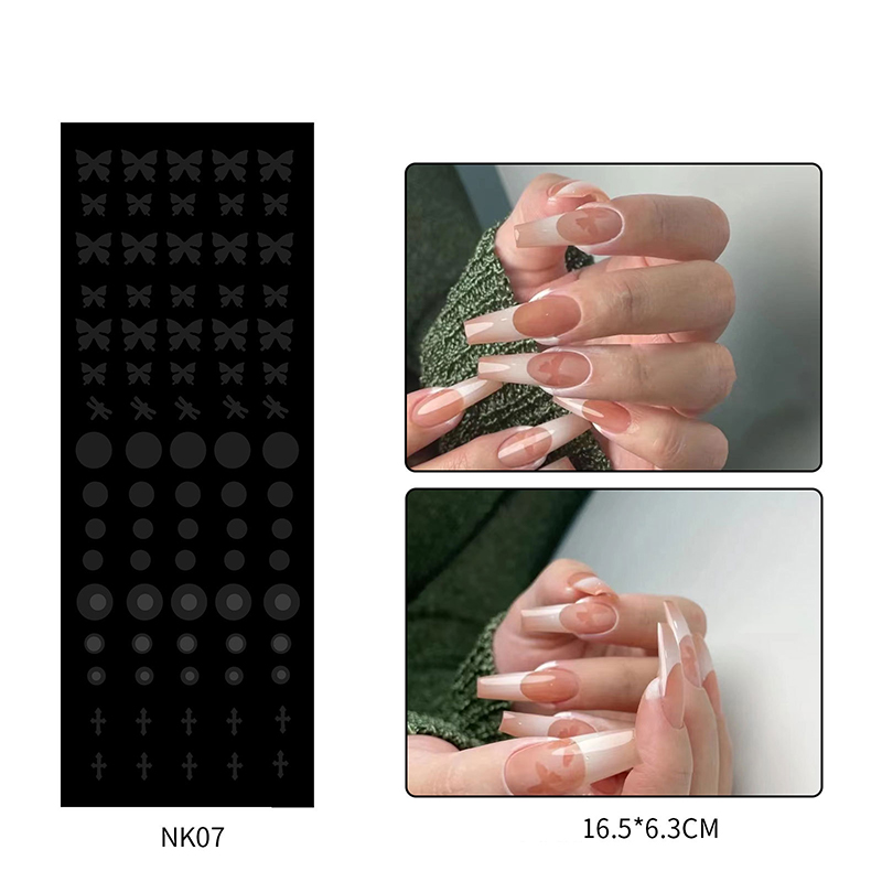 Nail Art Long Strip Hollow Spray Painting Decals Template Love Stars Butterfly DIY Hand-Painted Nail Stickers