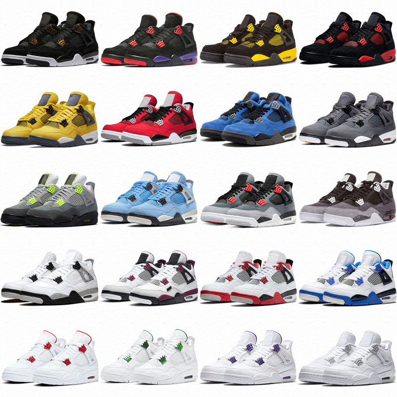 Jordam 4 4s Basketball Shoes Mens Womens Sandal Jumpman Running Shoe Black Cat White Oreo Red Thunder Canyon Purple Men women Sports Off Sail Out Sneak S1
Jordam 4 4s Basketball Shoes Mens Womens Sandal Jumpman Running Shoe Black Cat White Oreo Red Thunder Canyon Purple Men women Sports Off Sail Out Sneak S1