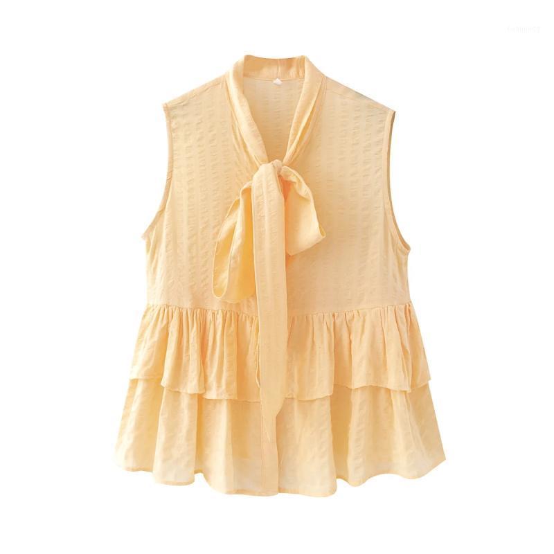 Women' Blouses & Shirts 2022 Women Fashion Elegant Yellow Bow Collar Female Chic Ruffles Hem Sleeveless Girls Casual Tops
Women' Blouses & Shirts 2022 Women Fashion Elegant Yellow Bow Collar Female Chic Ruffles Hem Sleeveless Girls Casual Tops