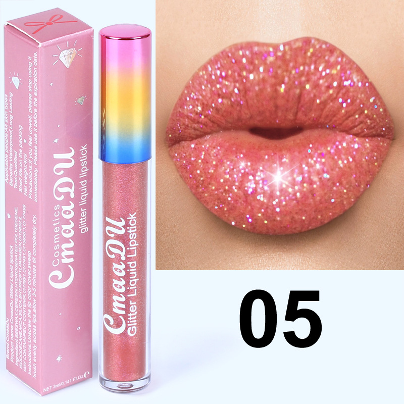 Metal Gillter Pearlescent Dia Lip Gloss Nude Candy Liquid Lipstick Lips Moisturizer Cosmetics Metallic Shine Lipgloss