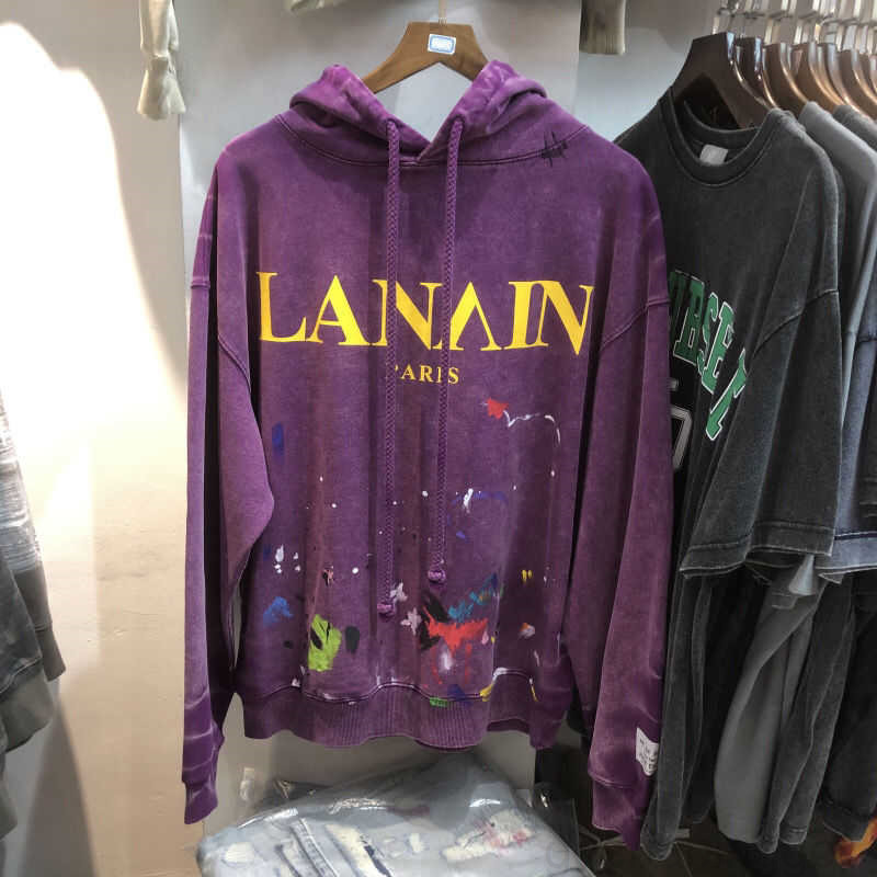 Men's Hoodies Sweatshirts High Street Fashion Lanvin Autumn and Winter Co Yang Mi Star with Splash Ink Men's Women's Loose, Purple
Men's Hoodies Sweatshirts High Street Fashion Lanvin Autumn and Winter Co Yang Mi Star with Splash Ink Men's Women's Loose, Purple