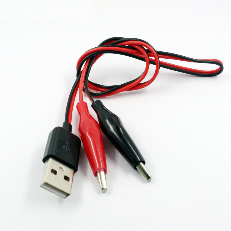 USB male and female alligator clip pure copper connecting wire battery lithium battery transfer tester ammeter voltmeter