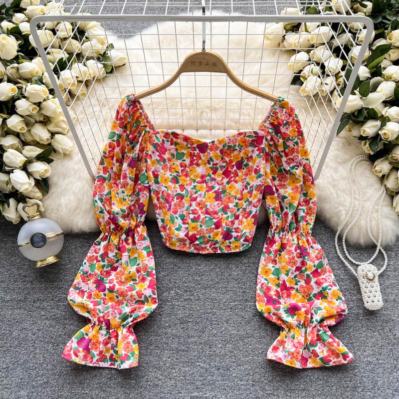 Women's Blouses & Shirts Long Puff Sleeve Floral Print Korean Fashion Blouse Woman Chic Crop Top Femme Blusas Summer Women Clothing Y2kWomen, Green
Women's Blouses & Shirts Long Puff Sleeve Floral Print Korean Fashion Blouse Woman Chic Crop Top Femme Blusas Summer Women Clothing Y2kWomen, Green