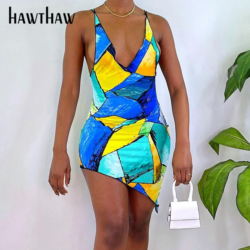 Hawthaw Women Sexy V Neck Party Printed Bodycon Package Hip Tank Mini Short Dress Sundress 2021 Female Clothing Streetwear, Multi
Hawthaw Women Sexy V Neck Party Printed Bodycon Package Hip Tank Mini Short Dress Sundress 2021 Female Clothing Streetwear, Multi