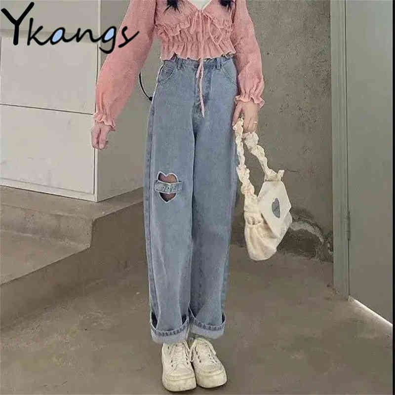 Kawaii Love Hearts Hollow Out Denim Pants Slim High Waist Wide Leg Jeans Female Harajuku Vintage Loose Women' Straight Trousers T220728, Blue
Kawaii Love Hearts Hollow Out Denim Pants Slim High Waist Wide Leg Jeans Female Harajuku Vintage Loose Women' Straight Trousers T220728, Blue