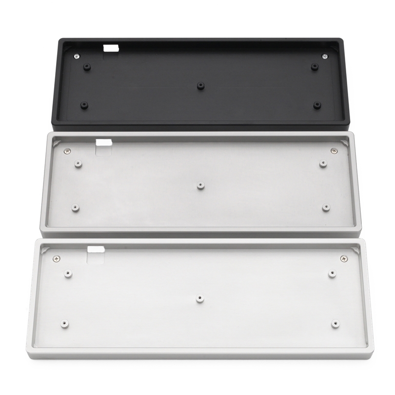 Anodized Aluminium jj40 bm40 flat case with metal feet for custom mechanical keyboard black siver grey colorway 40% mini 220427 
Anodized Aluminium jj40 bm40 flat case with metal feet for custom mechanical keyboard black siver grey colorway 40% mini 220427