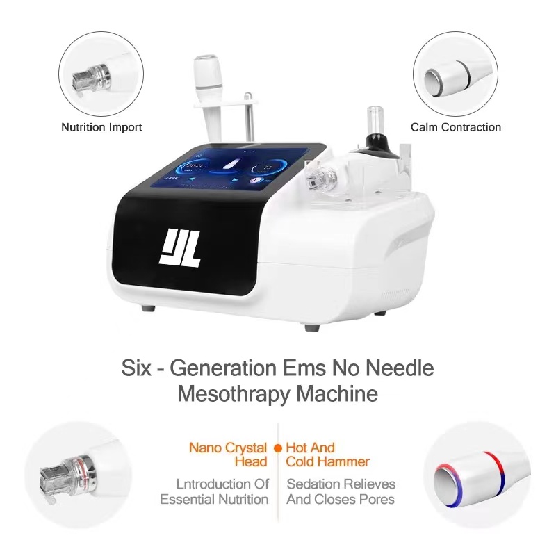 EMS transdermal skin care face lifting micro nano needle free and rf water mesotherapy home use device