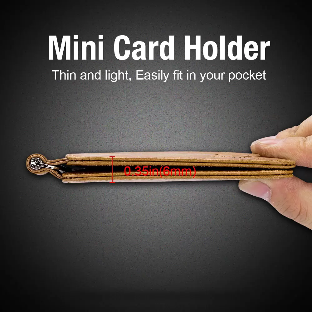Slim Money Clips for Men Wallet Genuine Cowhide Leather Photo ID Credit Card Holder Front Pocket RFID Blocking Bifold Male Gift Instrument Bags & Case