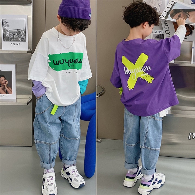 Boys Long sleeved T shirt Spring Fake Two piece Bottoming Shirt In The Big Boy s Top Foreign Style 220614, White fake two piece
Boys Long sleeved T shirt Spring Fake Two piece Bottoming Shirt In The Big Boy s Top Foreign Style 220614, White fake two piece