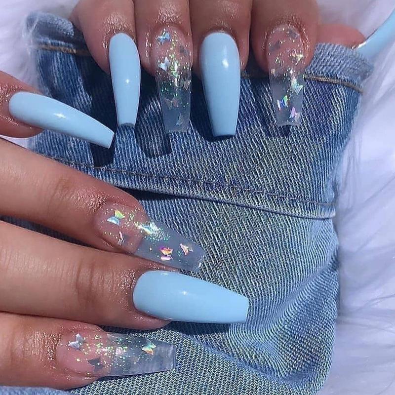False Nails 24pcs/Box Transparent Ballerina Nail Patches Press On Detachable Coffin Fake With Butterfly Design Full CoverFalse, 24pcs jelly glue
False Nails 24pcs/Box Transparent Ballerina Nail Patches Press On Detachable Coffin Fake With Butterfly Design Full CoverFalse, 24pcs jelly glue