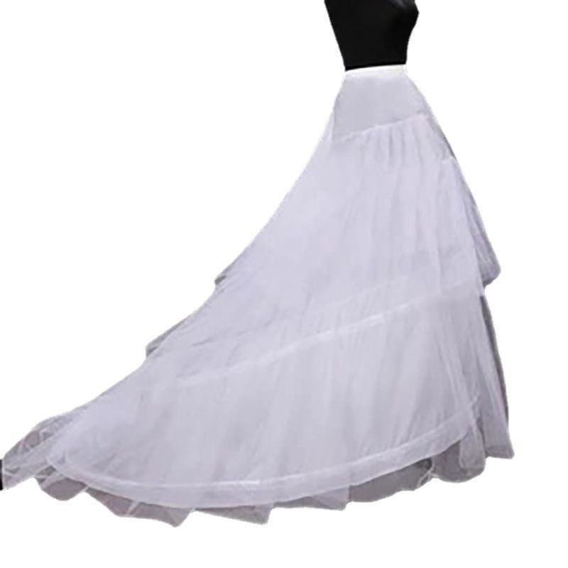White Petticoats Hoop 3 Layers Crinoline Petticoats For Wedding Dresses long train petticoat