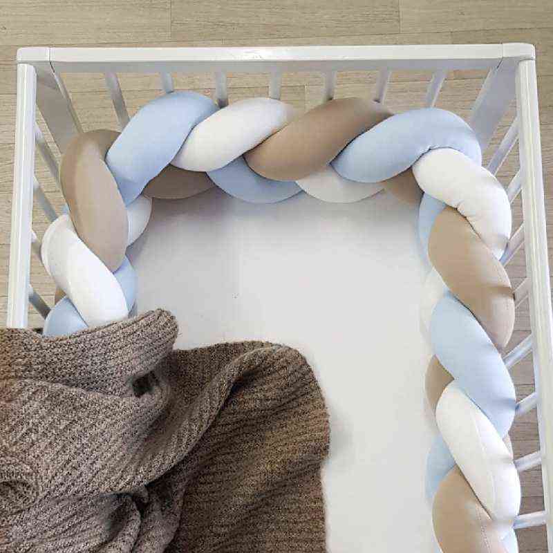 1M/2M/3M Baby Bed Bumper Infant Cradle Pillow Cushion Braid Knot Bumper Crib Bumper Protector Room Decor Tour De Lit Bebe Tresse AA220326