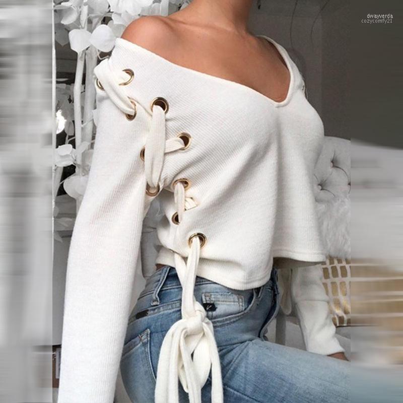 Women' Blouses & Shirts Solid Eyelet Lace-up V-Neck White Long Sleeve Crop Top Fashion Streetwear Bandage Ladies Tops Womens Daily 2022 Dwa
Women' Blouses & Shirts Solid Eyelet Lace-up V-Neck White Long Sleeve Crop Top Fashion Streetwear Bandage Ladies Tops Womens Daily 2022 Dwa