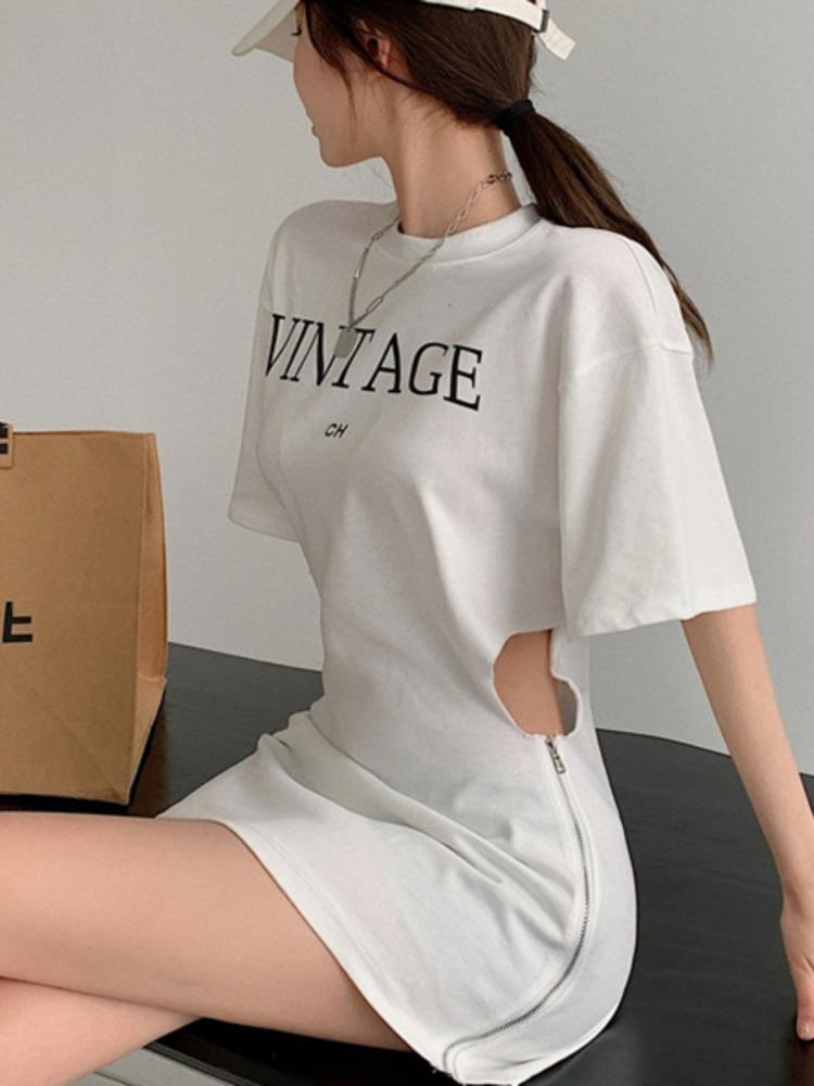 Party Dresses T Shirt Dress Women' Sexy Show Waist Slim Hip Mini 2022 Summer Tops Zipper Short Sleeve Letter Top S1KKParty, White
Party Dresses T Shirt Dress Women' Sexy Show Waist Slim Hip Mini 2022 Summer Tops Zipper Short Sleeve Letter Top S1KKParty, White