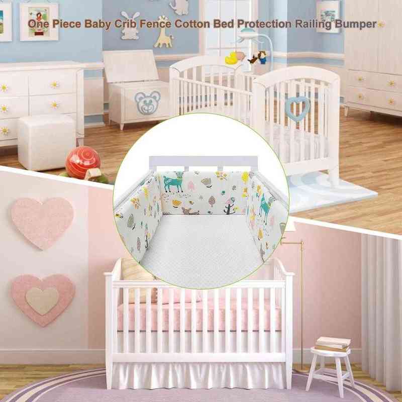 One Piece Children's Crib Bumper Baby Head Protector Baby Bed Protection Bumper Printed Fence Cotton Cot Railing Bumpers For Kid G220421