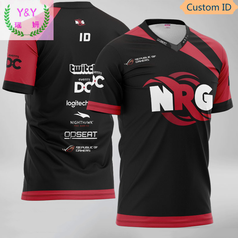 CSGO NRG Esports Jersey Seragam Pemain Kaos Oblong Permainan Penggemar ID Sesuai Pesanan Kaos Oblong Nama Kustom Pria Wanita Gaya Lengan 220613