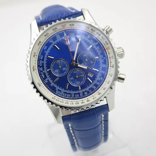 Luxury Mens Watch Rotate Case Quartz Movement Chronograph Blue Dial Stainless Steel Case Folding Clasp Leather Men's Watches Wristwatch, Make waterproof 50m
Luxury Mens Watch Rotate Case Quartz Movement Chronograph Blue Dial Stainless Steel Case Folding Clasp Leather Men's Watches Wristwatch, Make waterproof 50m