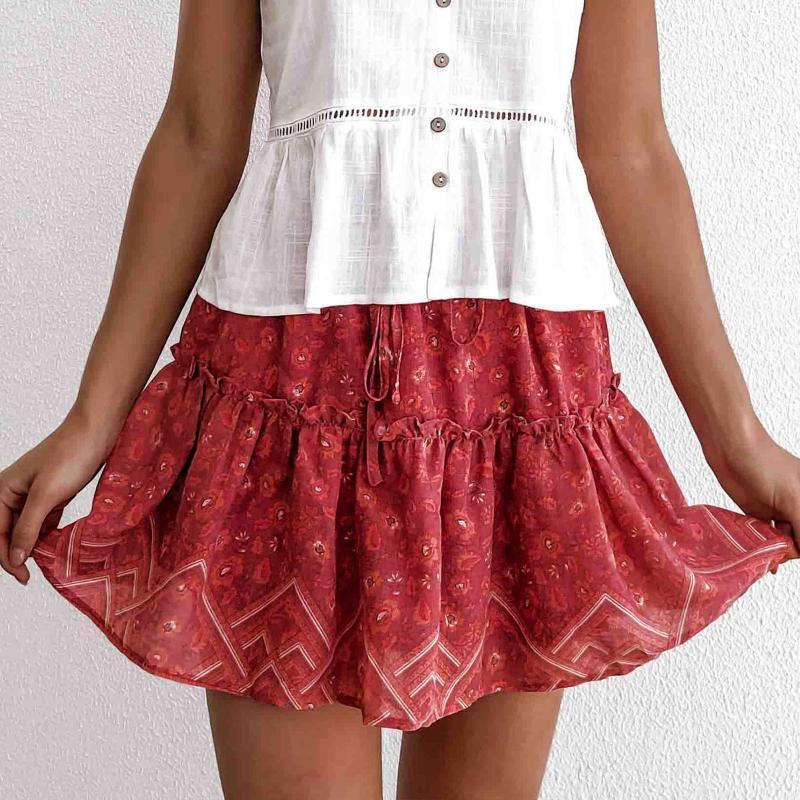 Skirts Summer Floral Print Boho Sexy Mini Skirt Women Fashion High Waist Frills Short For Plus Size Pleated Skirts#g35, Red
Skirts Summer Floral Print Boho Sexy Mini Skirt Women Fashion High Waist Frills Short For Plus Size Pleated Skirts#g35, Red