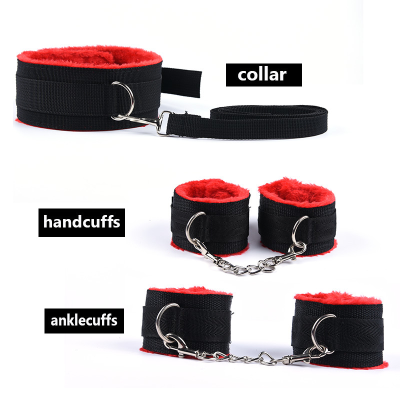 Bdsm 10 Speeds Vibrator Bondage Set Metal Sex Toys for Women Men Handcuffs Nipple Clamps Whip Spanking Rope 220330