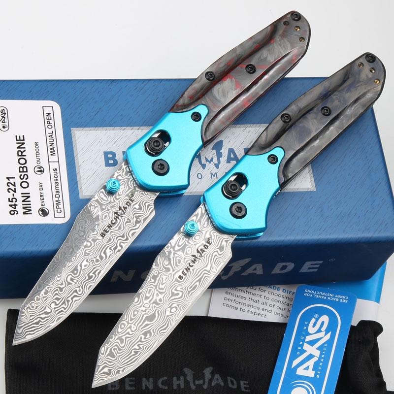 Benchmade 945-221 Mini Osborne Axis Folding Knife 2.92" Damasteel Plain Blade Arctic StormFat Carbon Handles 945 BM945 Pocket Survival Knives
Benchmade 945-221 Mini Osborne Axis Folding Knife 2.92" Damasteel Plain Blade Arctic StormFat Carbon Handles 945 BM945 Pocket Survival Knives