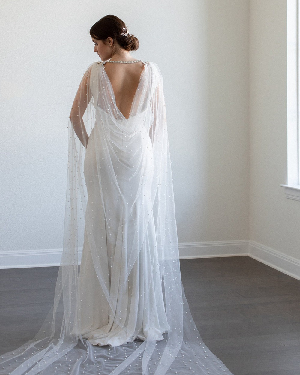 3 meter Pearls Crystal Bridal Wedding Jacket Wrap 2022 Handmade Bride Bolero Women's jacket shawls for women weddings