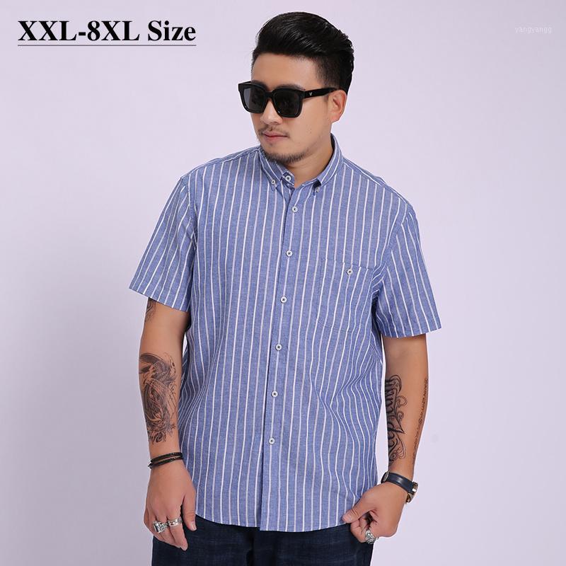 Brand Men's Linen Cotton Shirt Plus Size 6XL 7XL 8XL Summer Short Sleeve Striped Business Workplace Casual Loose Male Shirts, Blue
Brand Men's Linen Cotton Shirt Plus Size 6XL 7XL 8XL Summer Short Sleeve Striped Business Workplace Casual Loose Male Shirts, Blue