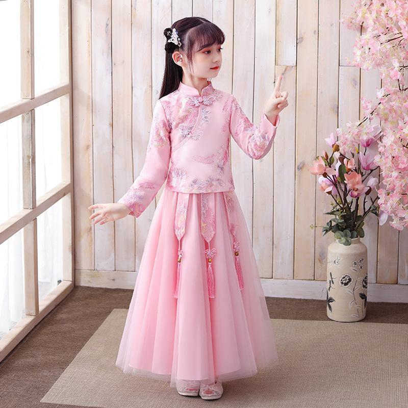 Girls Blue Flower Cheongsam Embroidery Birthday Party Dress Kids Chinese Vintage Qipao Mandarin Collar Formal Ethnic Clothing
Girls Blue Flower Cheongsam Embroidery Birthday Party Dress Kids Chinese Vintage Qipao Mandarin Collar Formal Ethnic Clothing