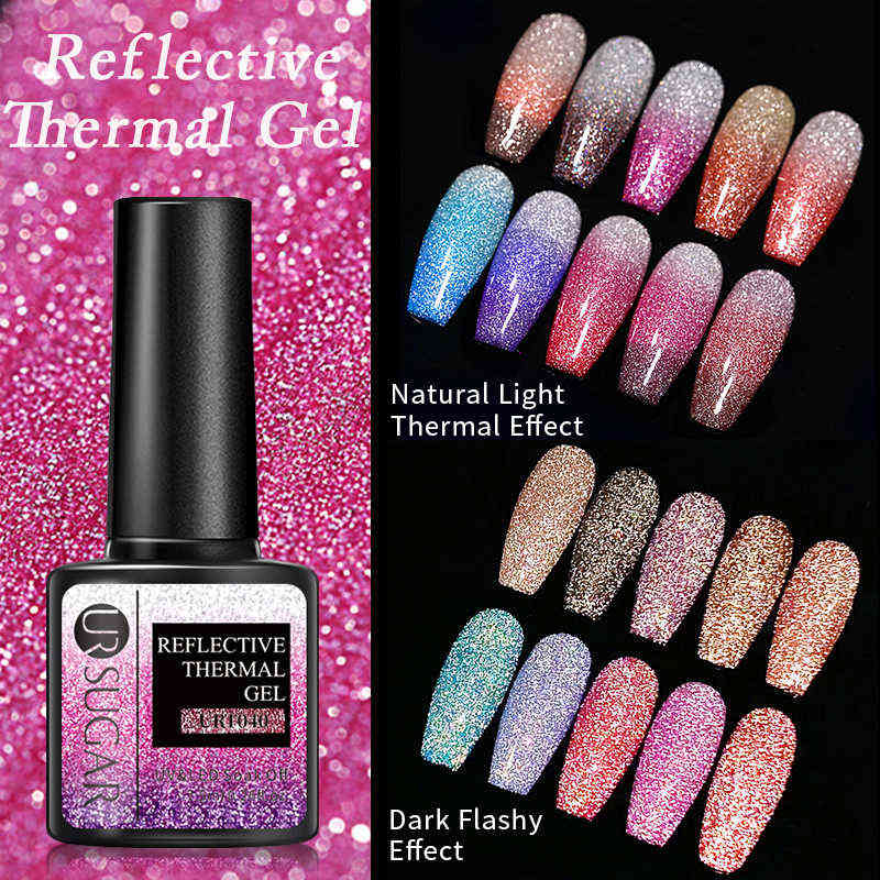 NXY Nail Gel Glitter Thermal Polish Reflective Purple Blue Semi Permanent Varnish Soak Off Uv All for Manicure 0328