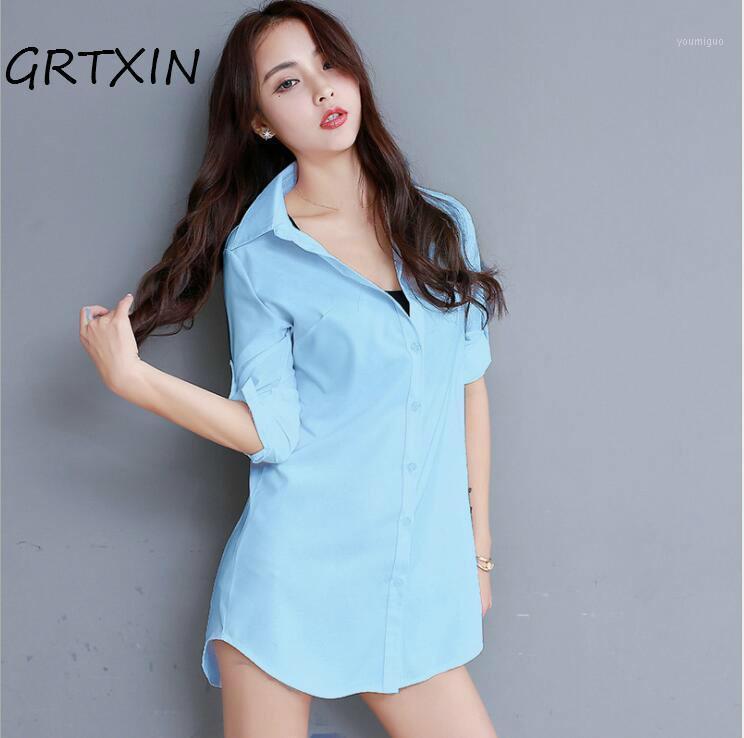 Women' Blouses & Shirts Autumn Lapel Fashion Long Sleeves Solid Color Paragraph Loose Women Shirt Tide, White
Women' Blouses & Shirts Autumn Lapel Fashion Long Sleeves Solid Color Paragraph Loose Women Shirt Tide, White