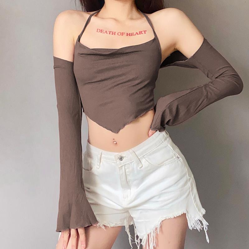 Women' T-Shirt Women Sexy Halter Fashion Stitching Two-piece Female Slim Top Summer 2022 E2815Women, Black
Women' T-Shirt Women Sexy Halter Fashion Stitching Two-piece Female Slim Top Summer 2022 E2815Women, Black