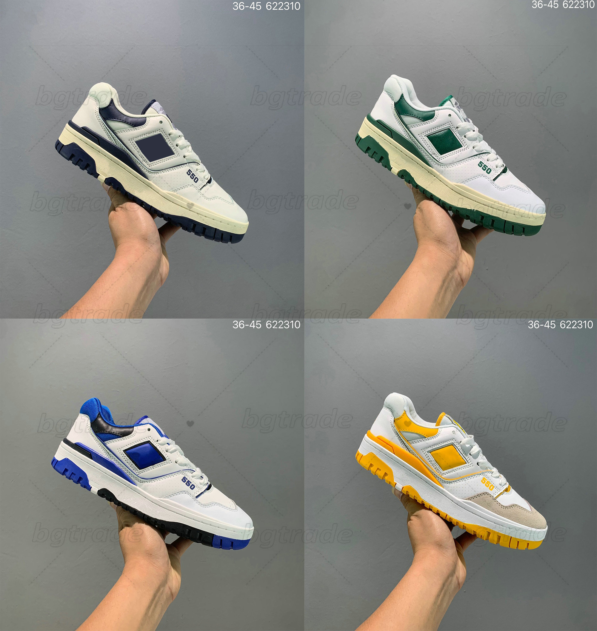 Designer New 550 Casual Shoes Mens Women White Green Grey Cream Black Blue Yellow UNC Navy Purple Shadow Syracuse Burgundy Cyan AURALEE Trainer Sneakers
Designer New 550 Casual Shoes Mens Women White Green Grey Cream Black Blue Yellow UNC Navy Purple Shadow Syracuse Burgundy Cyan AURALEE Trainer Sneakers