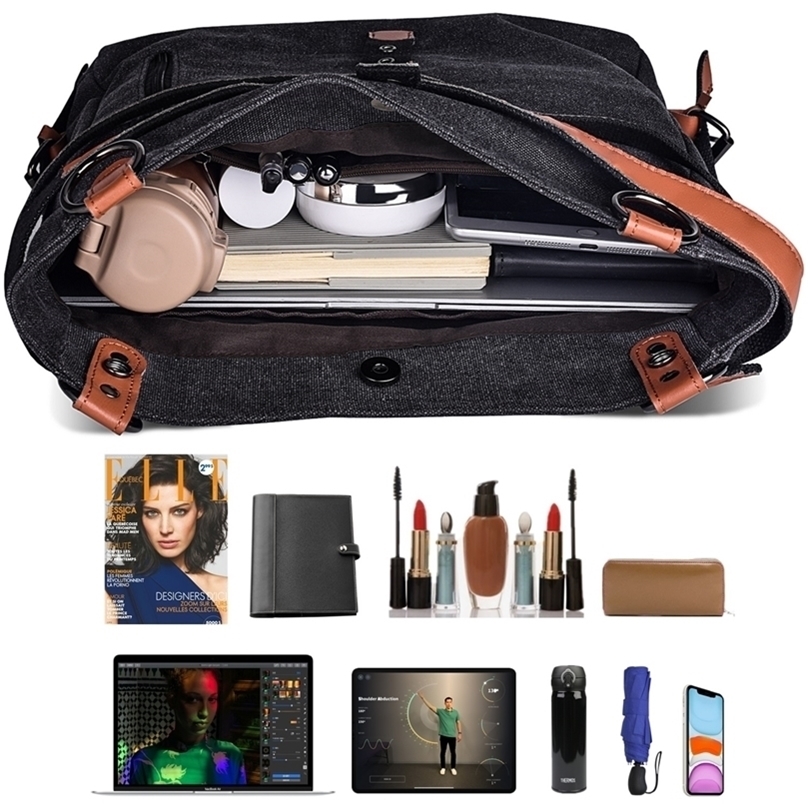 School Bags WILSLAT Backpack Purse for Women Canvas Tote Bag Multi Function Shou 220823