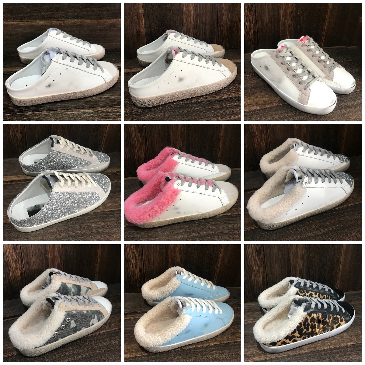 Italy brand Sneaker Women summer slippers Casual Shoes Winter Wool Shoes Designer Sequin Classic White Do-Old Dirty Spuer-star Sabot