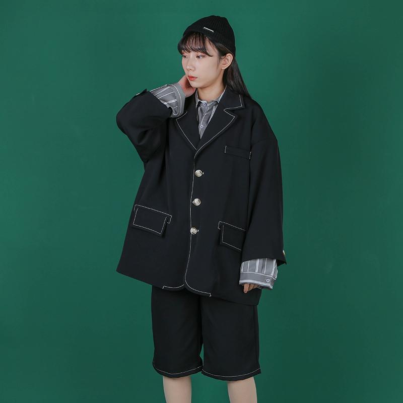Men' Tracksuits 2022 Spring And Autumn Youth Open-line Long-sleeved Suit Five-point Sleeve Trousers Fashion Casual Wild Loose, Black
Men' Tracksuits 2022 Spring And Autumn Youth Open-line Long-sleeved Suit Five-point Sleeve Trousers Fashion Casual Wild Loose, Black