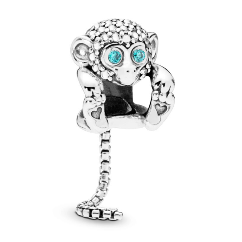 New Popular 925 Sterling Silver European Blue Scale Fish Charm Monkey Crown Leaf Mushroom Beads For S925 Snake Silver Bracelet Women DIY Jewelry