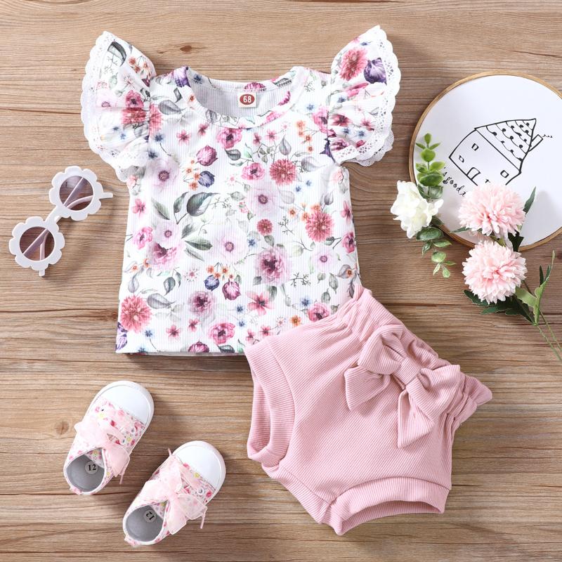 Clothing Sets Two Pieces Baby Girls Summer Ruffle Short Sleeve Floral T Shirt Solid Color Bow Shorts Fashion Outfit Children SetClothing, Pink
Clothing Sets Two Pieces Baby Girls Summer Ruffle Short Sleeve Floral T Shirt Solid Color Bow Shorts Fashion Outfit Children SetClothing, Pink