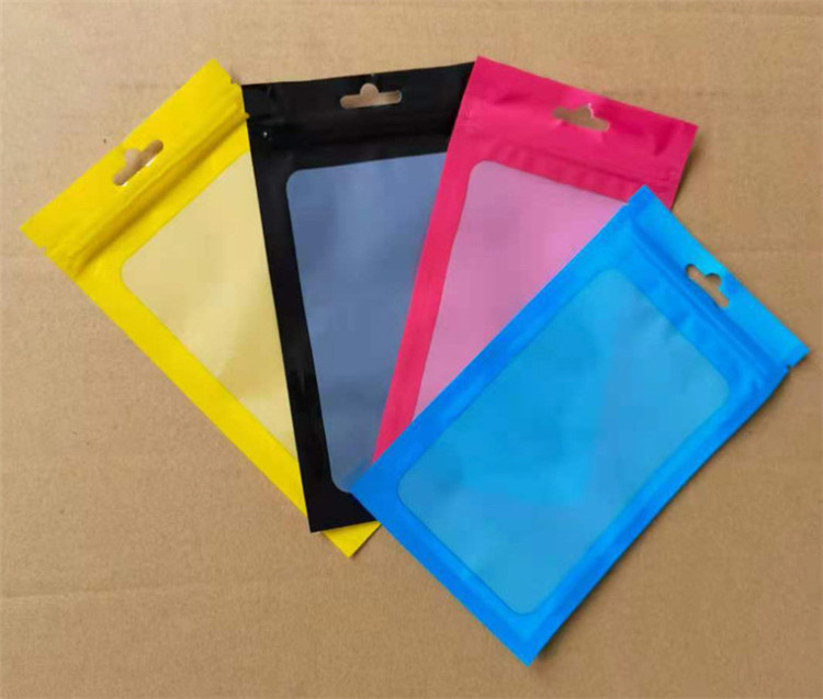 General Glossy Plastic Zip Lock Packaging Bags Clear Window Resclosable Jewelry Trinkets Tea Snack Candy Sugar Beaf Wedding Party Gifts Hanging Pouche