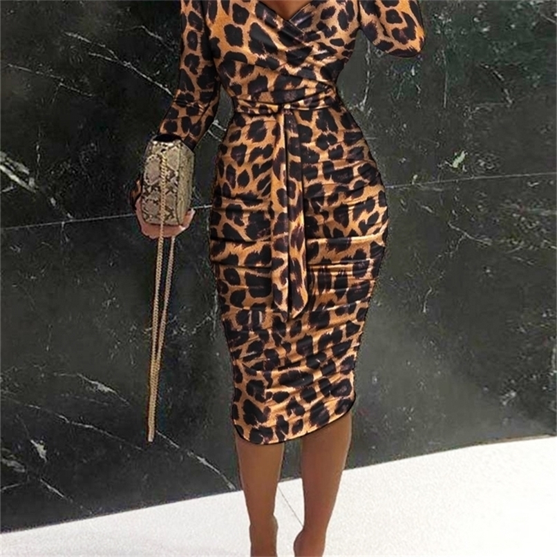 Women Off Shoulder Ruched Design Belted Long Sleeve Sexy Corset Midi Bodycon Dress Fall V Neck Night Club Party Dress Robes 220406, Leopard
Women Off Shoulder Ruched Design Belted Long Sleeve Sexy Corset Midi Bodycon Dress Fall V Neck Night Club Party Dress Robes 220406, Leopard