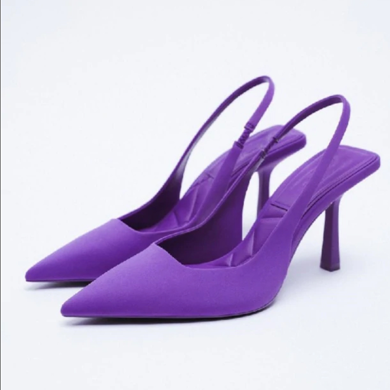 Women's Pointed Toes Pumps Mid Chunky Heels Slingback Sandals Shoes Summer Vintage Woman Lady Female Sandals Slippers Shoes 220418