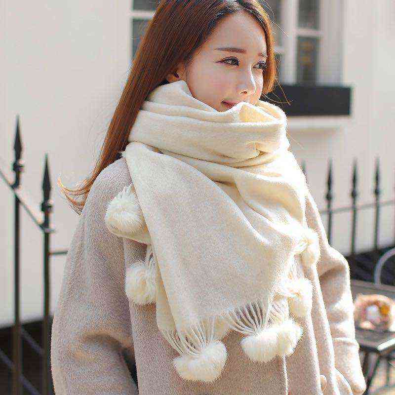 Winter Warm Cashmere Pom Scarf Solid Women Scarf With Rabbit Fur Ball Pashmina Thick Scarves Shawls Wrap Lady Oversize Blanket T220727
Winter Warm Cashmere Pom Scarf Solid Women Scarf With Rabbit Fur Ball Pashmina Thick Scarves Shawls Wrap Lady Oversize Blanket T220727