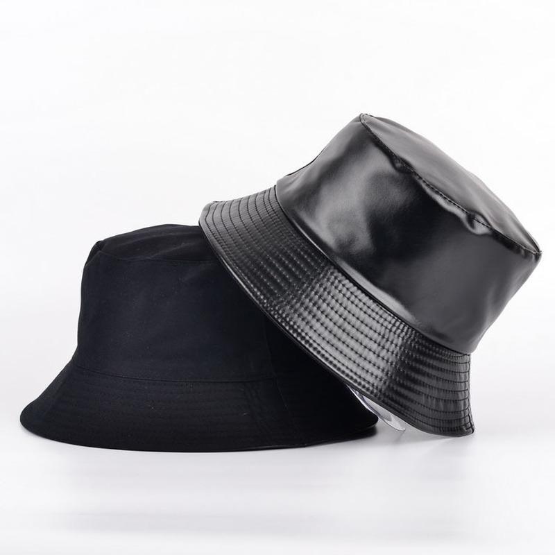 Berets Autumn Winter Pu Leather Cotton Bucket Hat Men Women Fashion Solid Two Side Fisherman Outdoor Casual Panama Girls Basin CapBerets, Black
Berets Autumn Winter Pu Leather Cotton Bucket Hat Men Women Fashion Solid Two Side Fisherman Outdoor Casual Panama Girls Basin CapBerets, Black