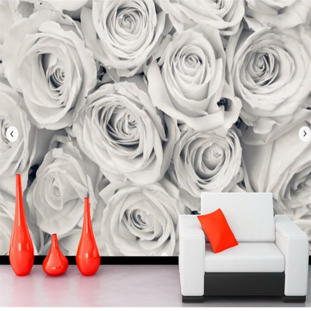 grey rose wallpapers Custom floral wallpaper Rose Mist Wallpaper Mural for living room bedroom living room background wall home decoration wallpaper