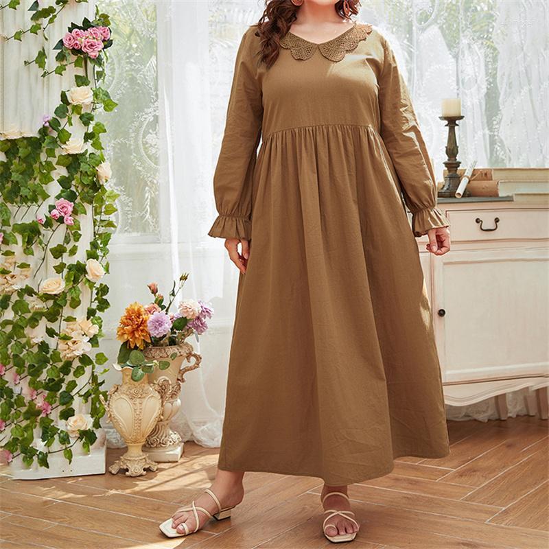 Plus Size Dresses 2022 Spring Autumn Long Sleeve Dress 5XL Women V Neck Lace Patchwork Solid Casual High Waist Maxi Echm22, Khaki
Plus Size Dresses 2022 Spring Autumn Long Sleeve Dress 5XL Women V Neck Lace Patchwork Solid Casual High Waist Maxi Echm22, Khaki