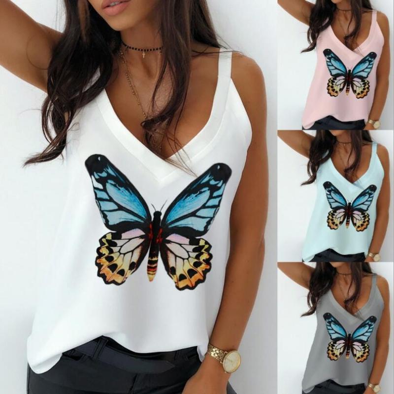 Women's Tanks & Camis Womens Summer Leisure Butterfly Print V-neck Top Loose Vest T-shirt, Sky blue
Women's Tanks & Camis Womens Summer Leisure Butterfly Print V-neck Top Loose Vest T-shirt, Sky blue