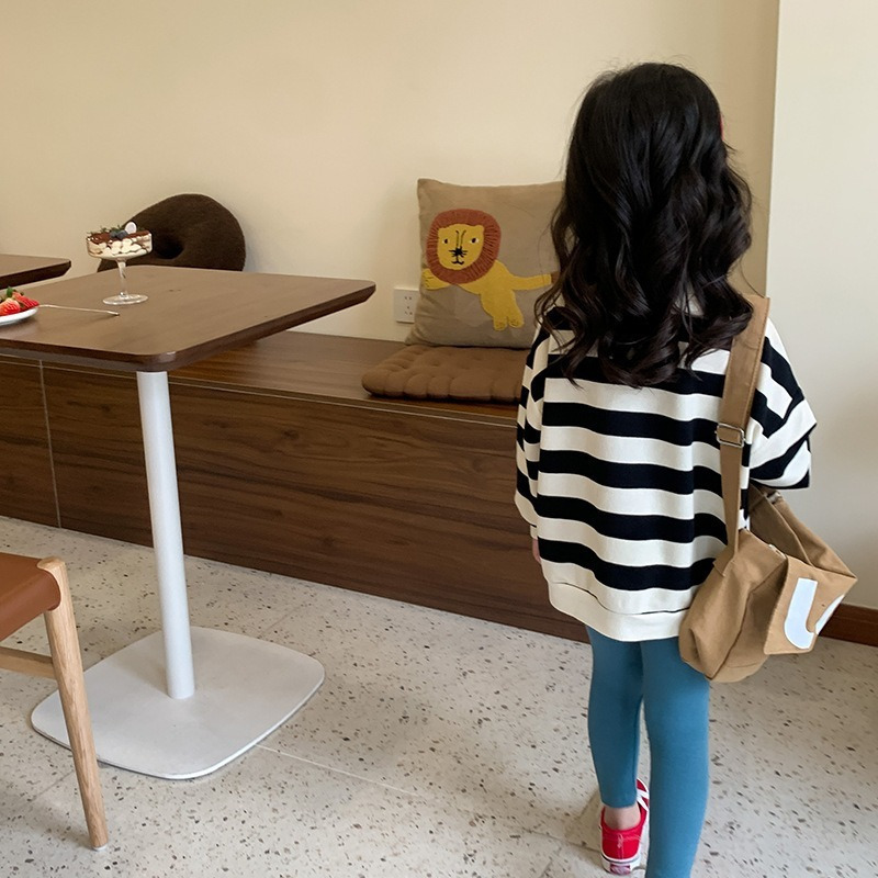 Hoodies & Sweatshirts Spring fashion Girls cotton striped sweatshirts Kids loose 220823