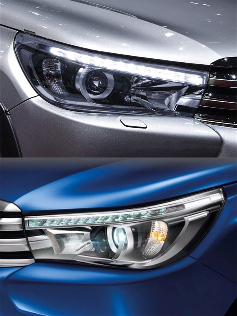 LED Headlight For Toyota Hilux Revo LED Headlights 15-19 Car Front Lamp Dynamic Turn Signal Daily Working Light