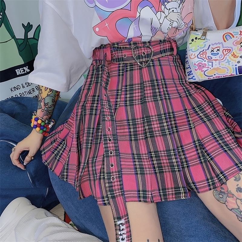 Harajuku style girl Millennium girl Tuku sweet pleated skirt short skirts 210306
