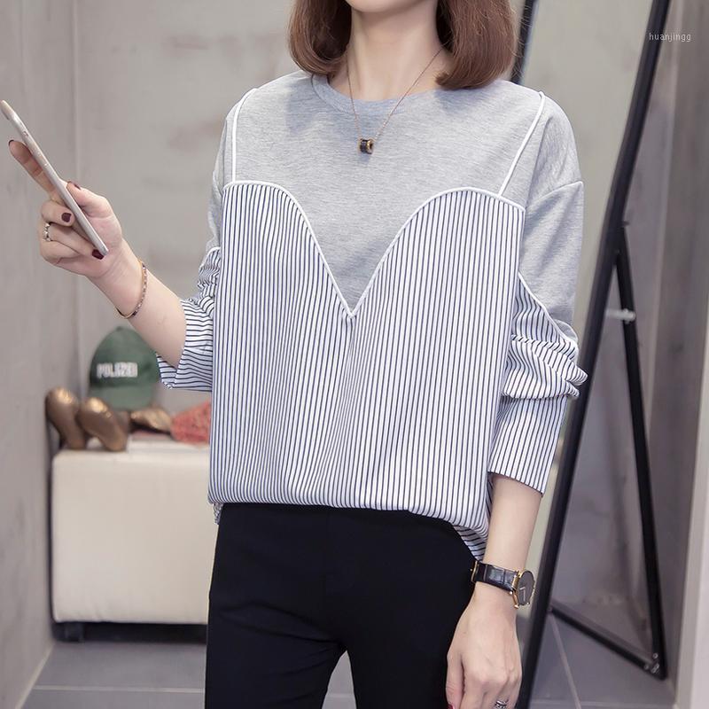 Plus Size Full Sleeve Blouse Women Striped Patchwork Blusas Womens Tops And Blouses Gray Black 2188 Women's & Shirts
Plus Size Full Sleeve Blouse Women Striped Patchwork Blusas Womens Tops And Blouses Gray Black 2188 Women's & Shirts